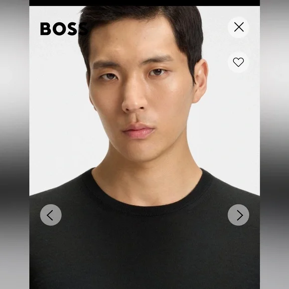 BOSS Slim Fit Black Merino Wool Crewneck Sweater - S - Picture 3 of 16